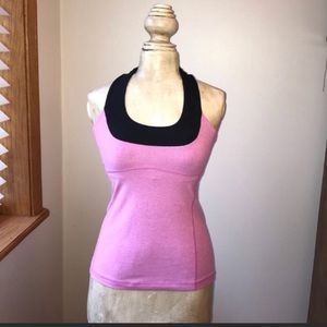 Lululemon black & pink workout scoop neck tank (6)